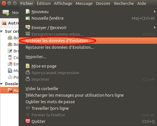 Copie d'écran Evolution